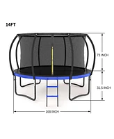 Streamdale Furniture 14FT Outdoor Trampoline with Safety Net, Ladder