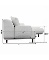 Skonyon 2-Piece Sofa Couch Upholstered L-Shape Sectional Sofas Sets for Living Room