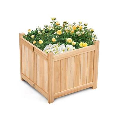 Slickblue Foldable Flower Bed with Drainage Hole and Base