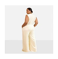 Rebdolls Plus Alia Wrap Overlay Wide Leg Jumpsuit