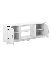 Streamdale Furniture Versatile 64.8'' White Farmhouse Tv Stand with Cable Management and Adjustable Shelves