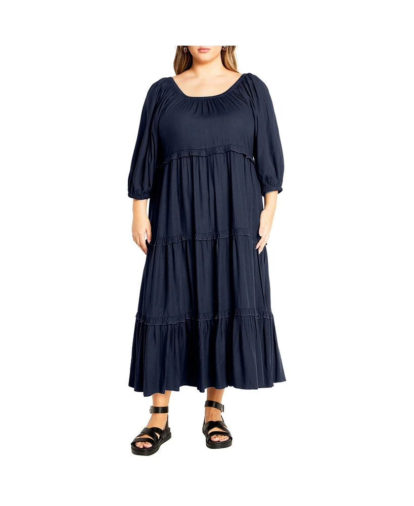 City Chic Plus Heather Tier Dress