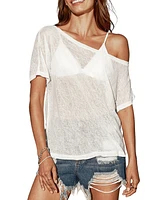 Cupshe Women's White Semi-Sheer Tee