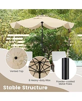 Slickblue Patio Umbrella with Crank Handle and Push Button Tilt