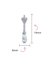 Bling Jewelry Briolette Faceted Teardrop Cubic Zirconia Cz Chandelier Earrings For Women Prom Sterling Silver