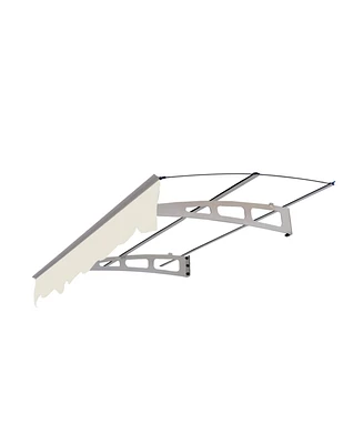 Simplie Fun Series Door Window Awning Canopy: 0.137" Solid Polycarbonate, Aluminum Brackets