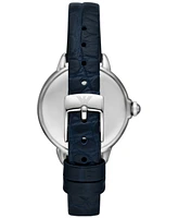 Emporio Armani Women's Blue Leather Strap Watch 32mm