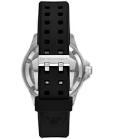 Emporio Armani Men's Automatic Black Silicone Strap Watch 42mm