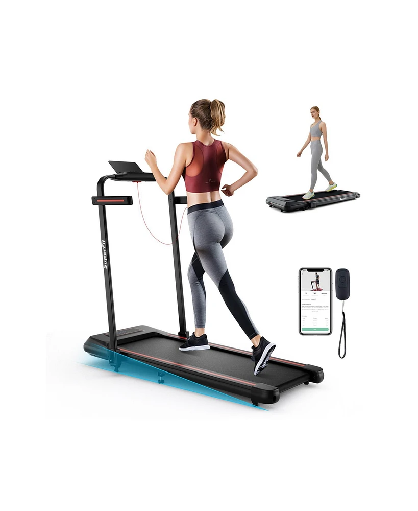 Slickblue 2 1 Folding Treadmill with Incline Remote Control