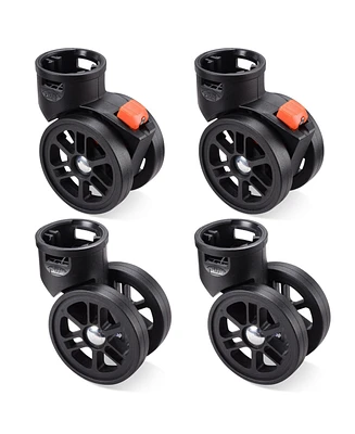 Byootique Set of 4 Swivel Replacement Wheel Caster with Locking Brake 360 Degree Rotate Caster for Makeup Case