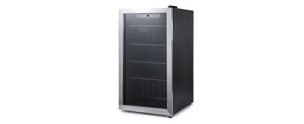 Black & Decker 3.3 Cu. Ft. Beverage Cooler with Double Pane Glass Door Drink Fridge with 112-Can Capacity