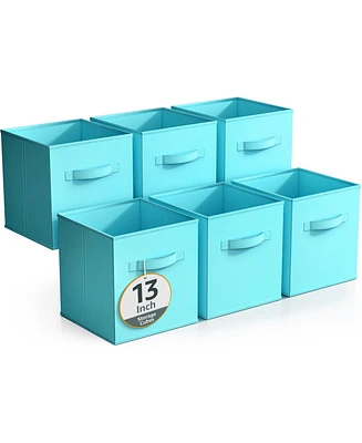 Sorbus 6 Pack 13 Inch Foldable Storage Cubes with Handles- for Organizing Home, Shelves, Nursery, Playroom