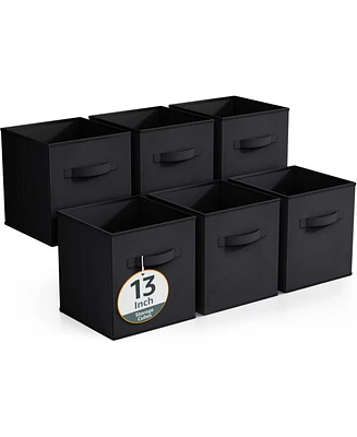 Sorbus 6 Pack 13 Inch Foldable Storage Cubes with Handles- for Organizing Home, Shelves, Nursery, Playroom