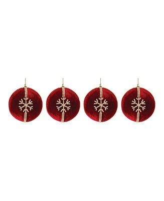 Slickblue Set of 4 Jewel Snowflake Ball Ornaments for Christmas Decoration