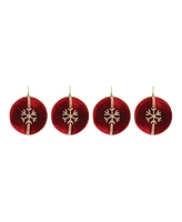 Slickblue Set of 4 Jewel Snowflake Ball Ornaments for Christmas Decoration