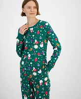 Family Pajamas Women's 2-Pc. Cotton Ornament Toss Matching Christmas Set, Created for Macy's