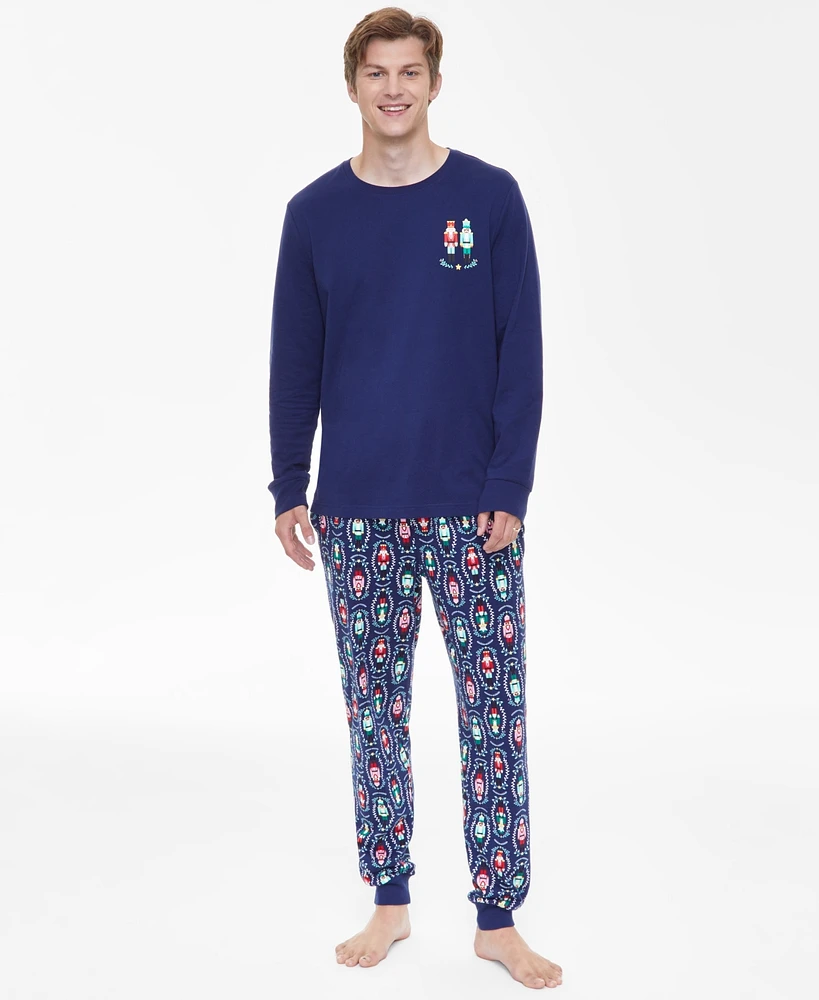 Holiday Lane Men's Nutcracker Mix It Cotton Matching Family Pajamas Set, Created for Macy's