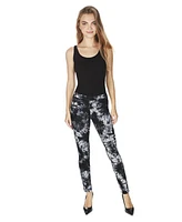 MeMoi Women's Zip Tie Dye Soft Cotton Blend Leggings