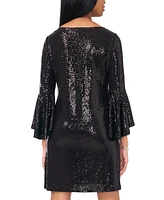 Msk Metallic Bell-Sleeve Dress