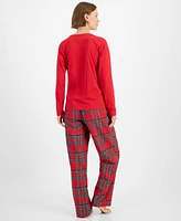 Holiday Lane Women's Brinkley Plaid Mix It Matching Family Pajamas Set, Created for Macy's