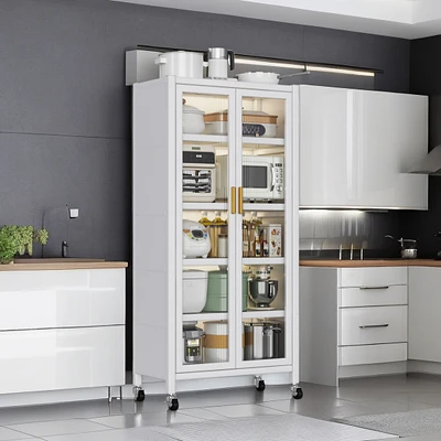 Kitchen Storage Cabinet: Microwave Oven Shelf, Organizer