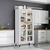 Kitchen Storage Cabinet: Microwave Oven Shelf, Organizer