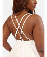 Rebdolls Plus Iris Criss Cross Back Midi Skater Dress