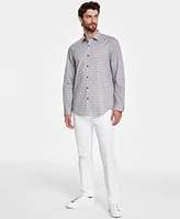 Alfani Men's Stretch Zen Garden Print Long-Sleeve Button-Down Shirt, Created for Macy's