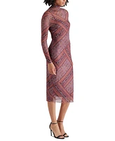 Steve Madden Women's Vivienne Paisley Turtleneck Midi Dress