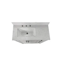 Merrick Lane Vigo Bathroom Vanity With Ceramic Sink, Carrara Marble Finish Countertop, Storage Cabinet Soft Close Doors, Open Shelf And 3 Drawers