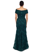 Xscape Petite Off-The-Shoulder Lace Gown