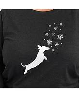 Hybrid Apparel Dachshund Snow Plus Graphic Pullover