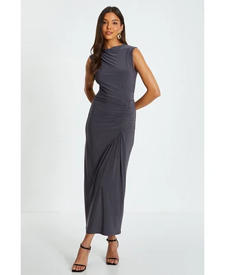 Quiz Women's Sleeveless Ruched Maxi Dress