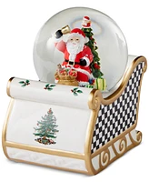 Spode Christmas Tree Black & White Musical Snow Globe