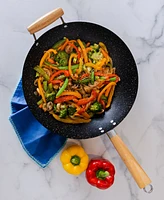 Sedona Kitchen Carbon Steel Nonstick Helper Handle 14" Wok