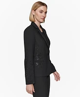 Karl Lagerfeld Paris Women's Studded One-Button Blazer