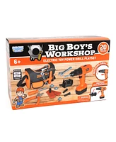 World Tech Toys Big Boy's Workshop 20-Piece Electric Toy Power Drill Playset