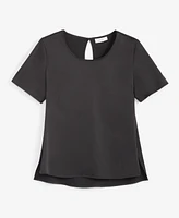 On 34th Women's Satin Relaxed Short-Sleeve Top, Created for Macy's