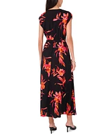 Sam & Jess Women's Printed Faux-Wrap Maxi Dress