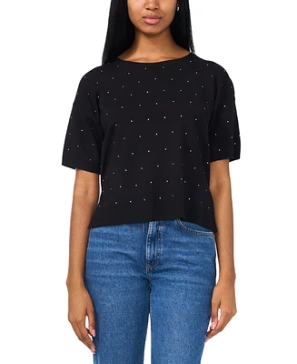 Sam & Jess Women's Short-Sleeve Embellished Sweater