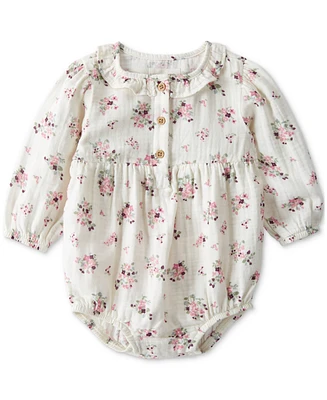 Little Planet by Carter's Baby Girls Cotton Gauze Ruffle Bubble Bodysuit