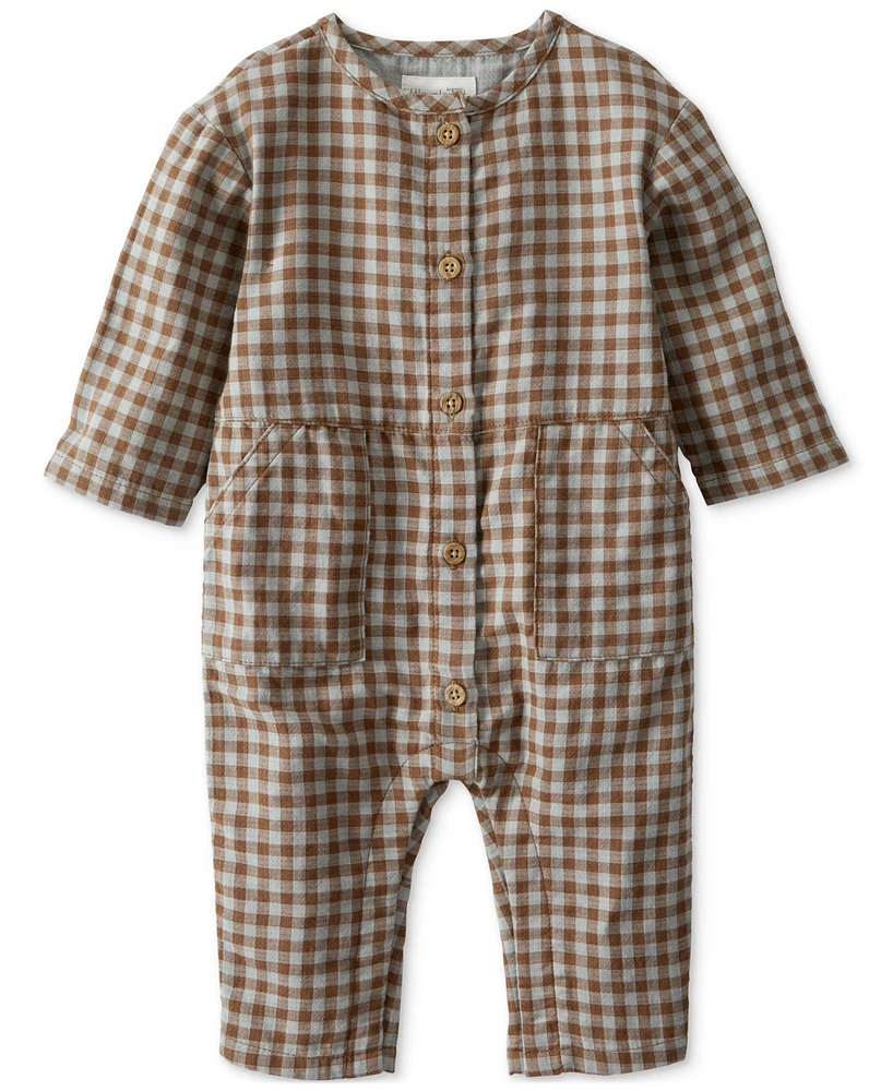 Little Planet by Carter's Baby Cotton Gauze Gingham Button-Front Jumpsuit