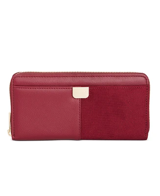 On 34th Angii Zip Around Rhubarb Colorblock Lizard Embossed Wallet, Created for Macy's