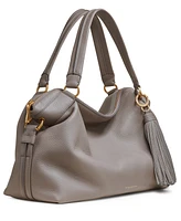 Donna Karan Glenwood Top Handle Leather Satchel with Tassel Detail