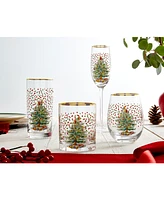 Spode Christmas Tree Polka Dot Highball Glasses, Set of 4