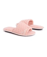 Muk Luks Women's Sally Open Toe Scuff Slipper, Rose Gold