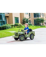 Streamdale Furniture Kid's Ride-On Electric Car with Trunk, Hood, Shovel, and Music Player