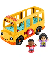 Fisher-Price Little People School Bus Musical Toddler Toy Vehicle with 2 Figures - Multi