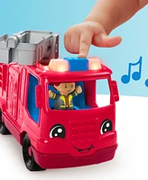 Fisher-Price Little People Fire Truck Musical Toddler Toy with Lights Sounds 2 Figures - Multi