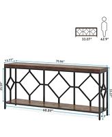 Tribesigns 71 Inch Extra Long Sofa Table, Narrow Console Tables Behind Couch Table with Open Storage Shelf
